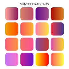 SET OF SUNSET GRADIENT COLOR PALETTE