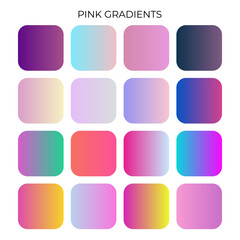 SET OF PINK GRADIENT COLOR PALETTE