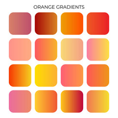 SET OF ORANGE GRADIENT COLOR PALETTE