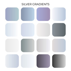 SET OF SILVER GRADIENT COLOR PALETTE