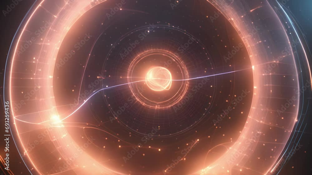 Poster animated representation gammaray spectrum interacting with matter, with distinctive compton tering p