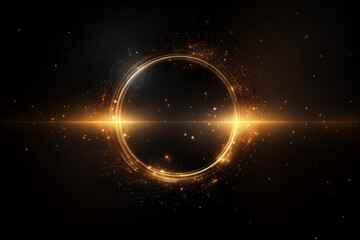 Cosmic Energy Ring on Starry Background