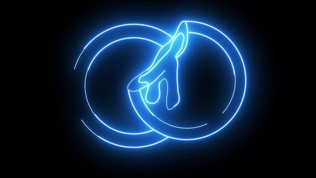 Animation of the typical Korean food Hotteok icon with a glowing neon effect