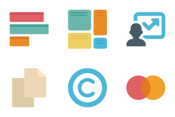 Obraz premium business flat icon set bundle 07