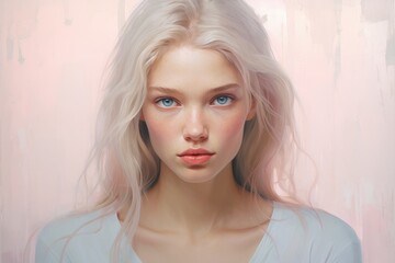 Naklejka premium Portrait of woman shot up closely 