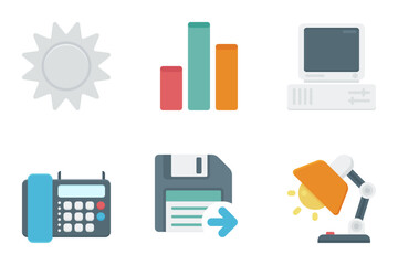business flat icon set bundle 28
