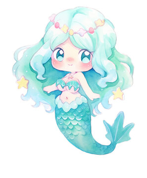 mermaid baby clipart