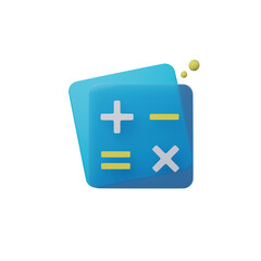 Obraz premium glass morphism calculator icon transparent background