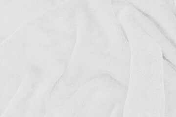 Fur abstract white cloth texture. White fabric soft surface background.