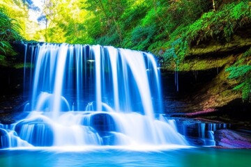
Waterfall-waterfall in the forest-waterfall in the park waterfallin green plants and montains