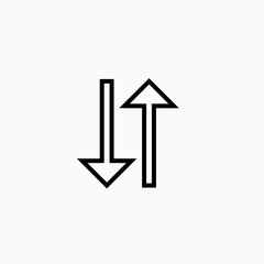 Up Down Arrows Icon. Direction Symbol - Vector Logo Template. 