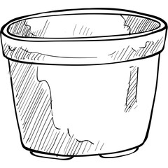 plant pot handdrawn illustration