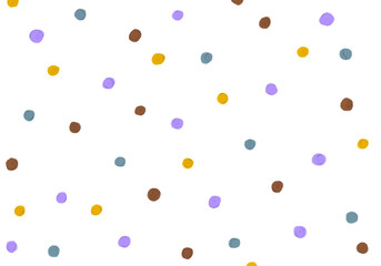 Retro Polka Dots Pattern Circle Round Hand Drawn Crayon Oil Pastel Texture Background