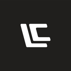 letter lc simple geometric logo vector