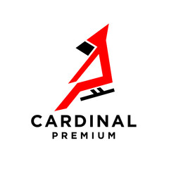 Cardinal bird modern simple logo design