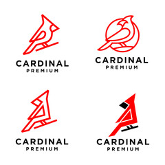 Cardinal bird modern simple logo design