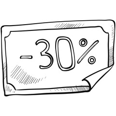 price tag discount handdrawn illustration