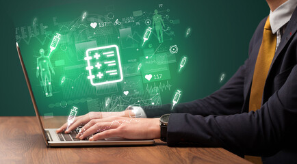 hand browsing on the internet for medical issues