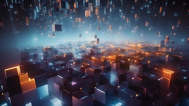 A massive, complex web of code and data forms a digital co around a physical object, demonstrating the inner workings of a digital twin as it continually updates and learns from its physical