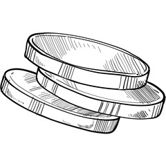 coin handdrawn illustration