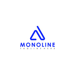 monoline type letter a logo