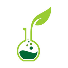 Green Lab Vector Logo Design Template