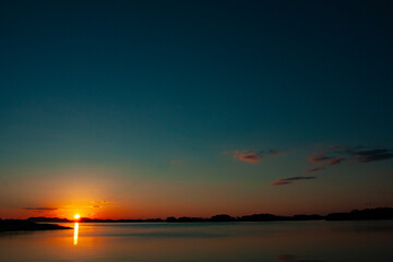 松島湾に沈む夕日