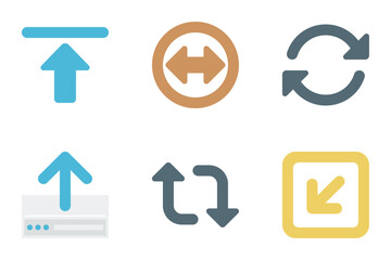 arrows flat icon set bundle 40