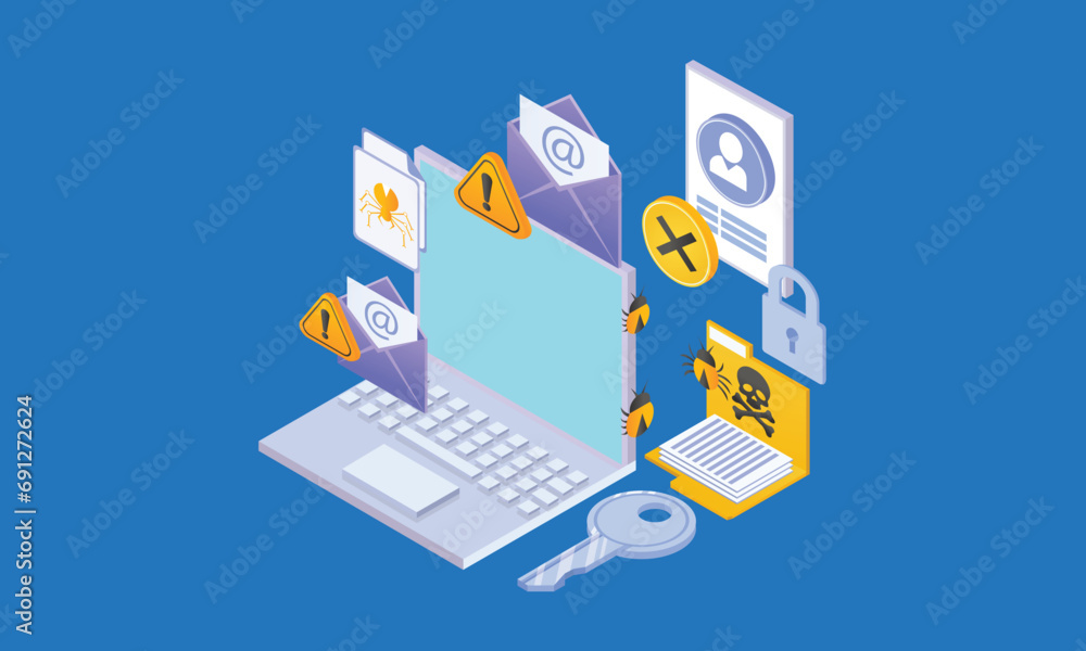 Poster 3d insecurity of personal information.on pastel background.3d handmade.3d vector icon for technology