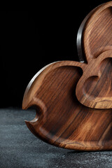 Wooden heart-shaped serving bowl for snacks, fruits, nuts, cheeses, meats and original serving of...