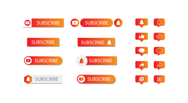 YouTube subscribe bell.  vector YouTube subscribe interface button perfect for motion graphics..