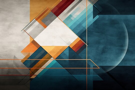 Abstract geometry and colorful beautiful artistic image creative design projects, Generative AI