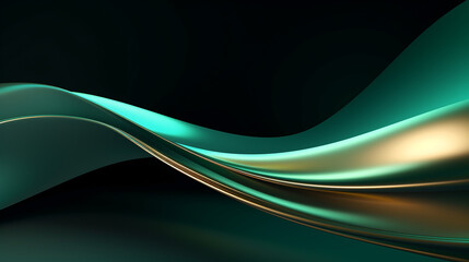 abstract white background illuminated with green. 3D render 