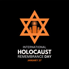 Holocaust Remembrance day, 27 January. Campaign or celebration art