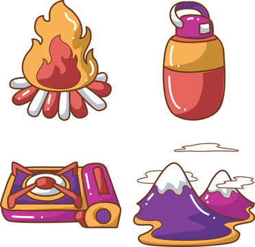 The theme of this mini icon set is Camping.