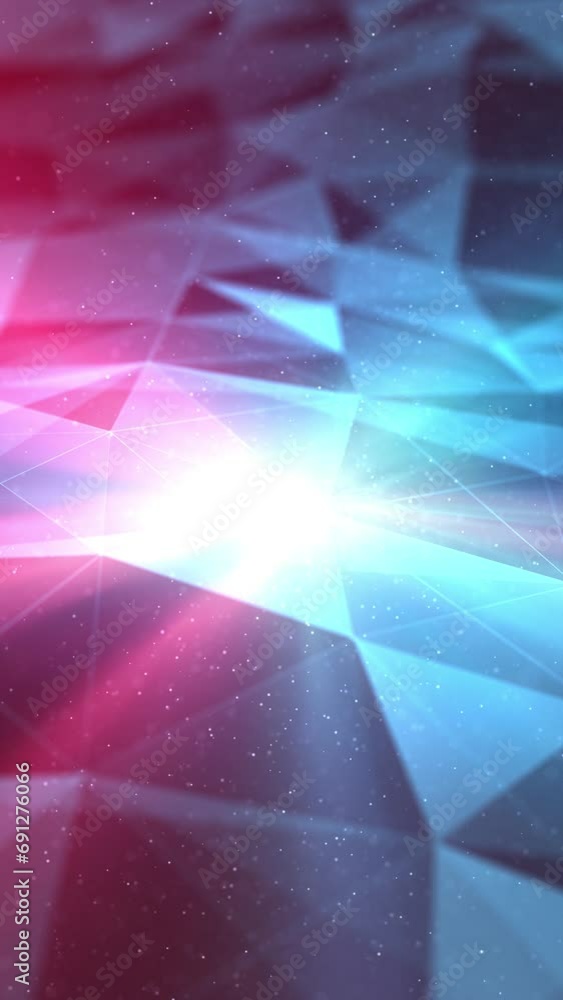Poster artistic digital waves with triangle shape texture loop vertical animation.