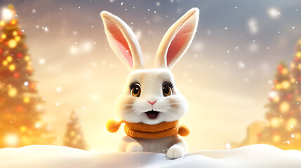 Bunny's Whimsical Winter Wonderland: A Cozy Christmas Celebration Amidst the Enchanting Forest with a Majestic Xmas Tree