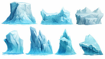 ice snow iceberg blue ocean landscape mountains nature vector illustration cold sea water arctic
