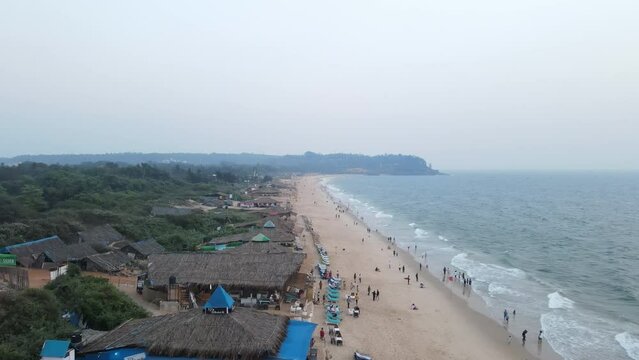 Drone view of Candolim beach | Beautiful shot | Goa 