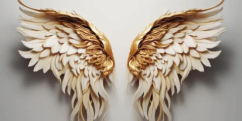 Fotobehang bird wings fantasy feathers design element illustration symbol art vector angel flight eagle free © shabanashoukat49