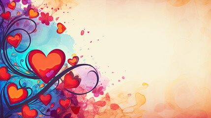 Abstract floral background with hearts