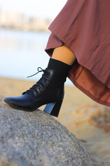 ブーツとスカート