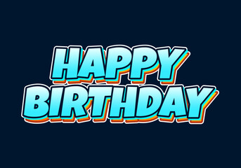 Happy birthday Text effect with 3D look