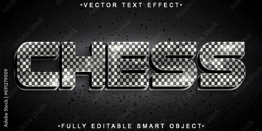 Poster chess vector fully editable smart object text effect