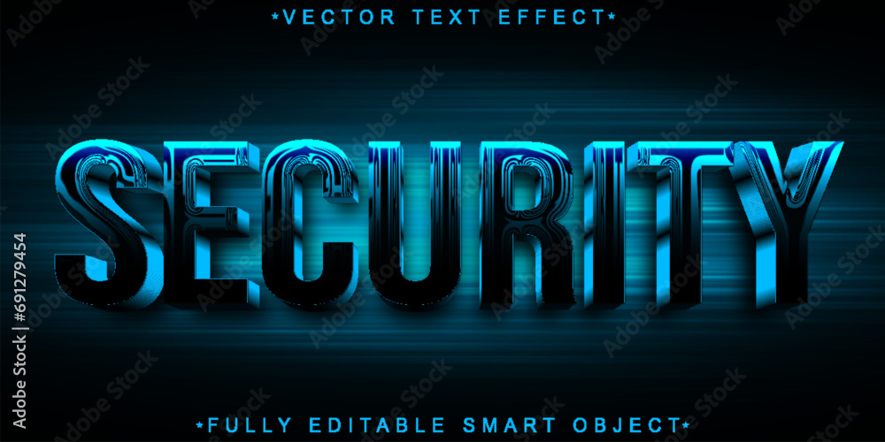 Fototapete cyber security vector fully editable smart object text effect