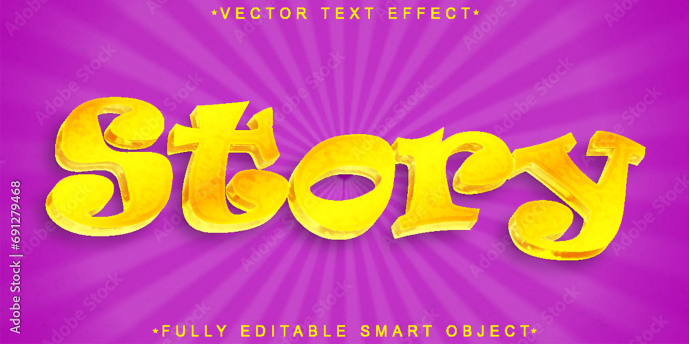 Poster Yellow Story Vector Fully Editable Smart Object Text Effect