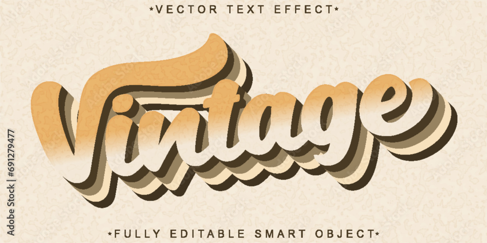 Aufkleber brown oldest vintage vector fully editable smart object text effect