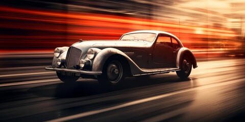 Fototapeta na wymiar A sport vintage classic car. Life style concept. Race, speed, elegance theme. Generative AI