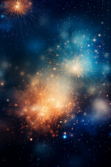 Colorful Fireworks Display in Night Sky