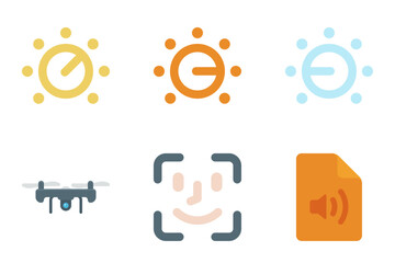 film and video flat icon set bundle 06